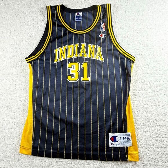 VTG Vintage Reggie Miller #31 Indiana Pacers Champion 90s Pinstripe Jersey NBA - - Picture 1 of 7